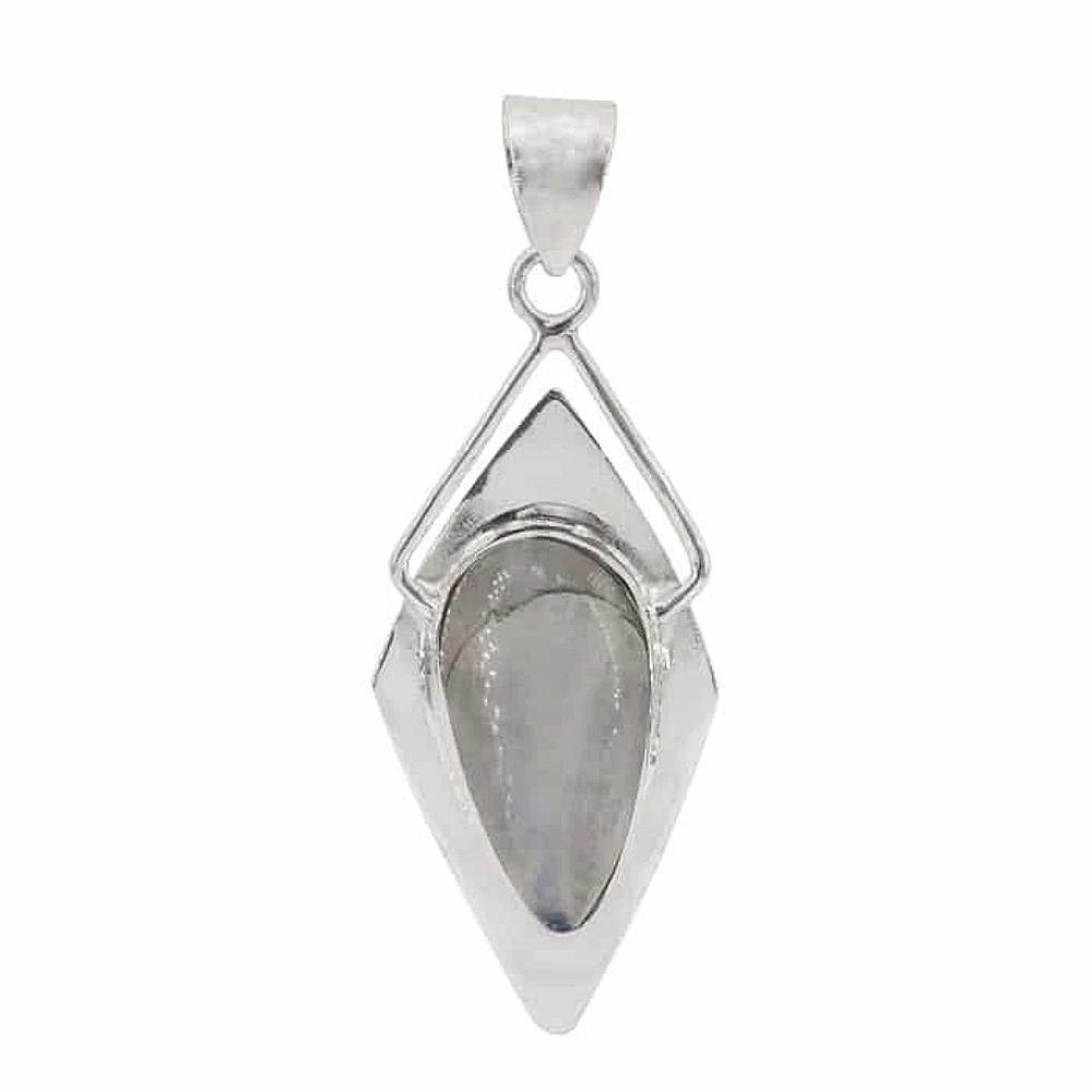 Sterling Silver, 10X25mm Moonstone Pendant