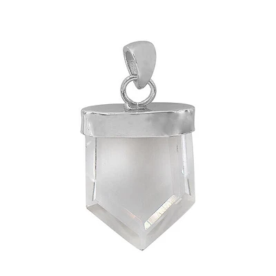 Sterling Silver With Rhodium, 19X26mm Crystal Pendant