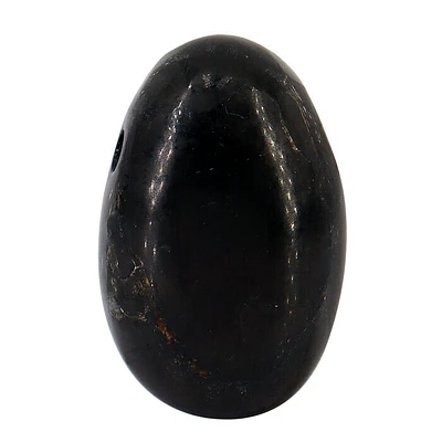 Shungite Pendant, 20X32mm Tumble Shape, 15mm Thickness, 3mm Hole