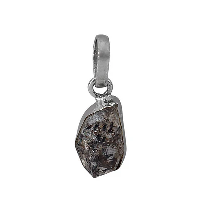 Sterling Silver, 8X13mm Black Rutilated Quartz Pendant