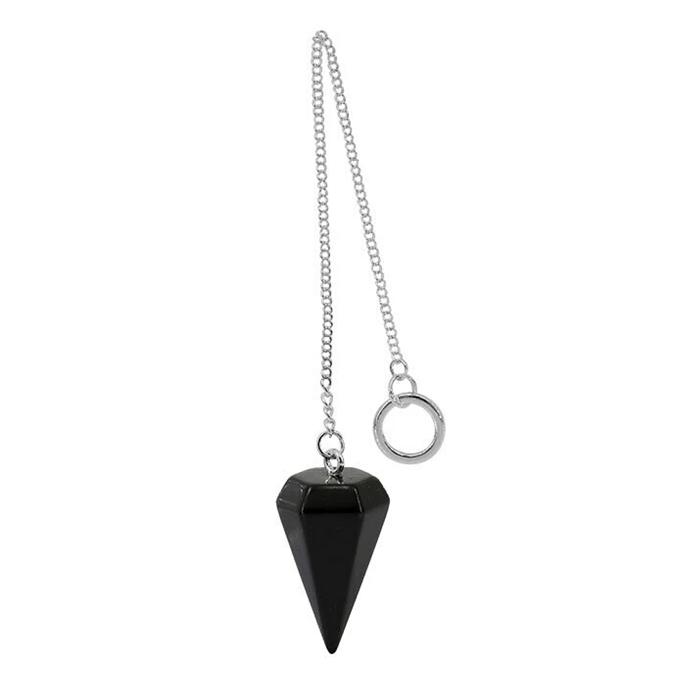 Shungite Pendant With 9.5″ White Metal Chain, 21X35mm