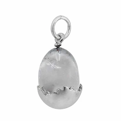 Sterling Silver, 12X19mm Crystal Pendant