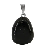 Shungite Pendant With White Metal Bail