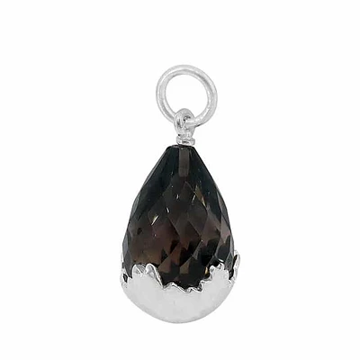 Sterling Silver, 12X19mm Smoky Quartz Pendant