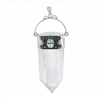 Sterling Silver, Approx 77mm Pointy Crystal With Blue Topaz, Height Of Crystal Will Vary