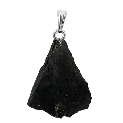 Shungite Pendant With White Metal Bail