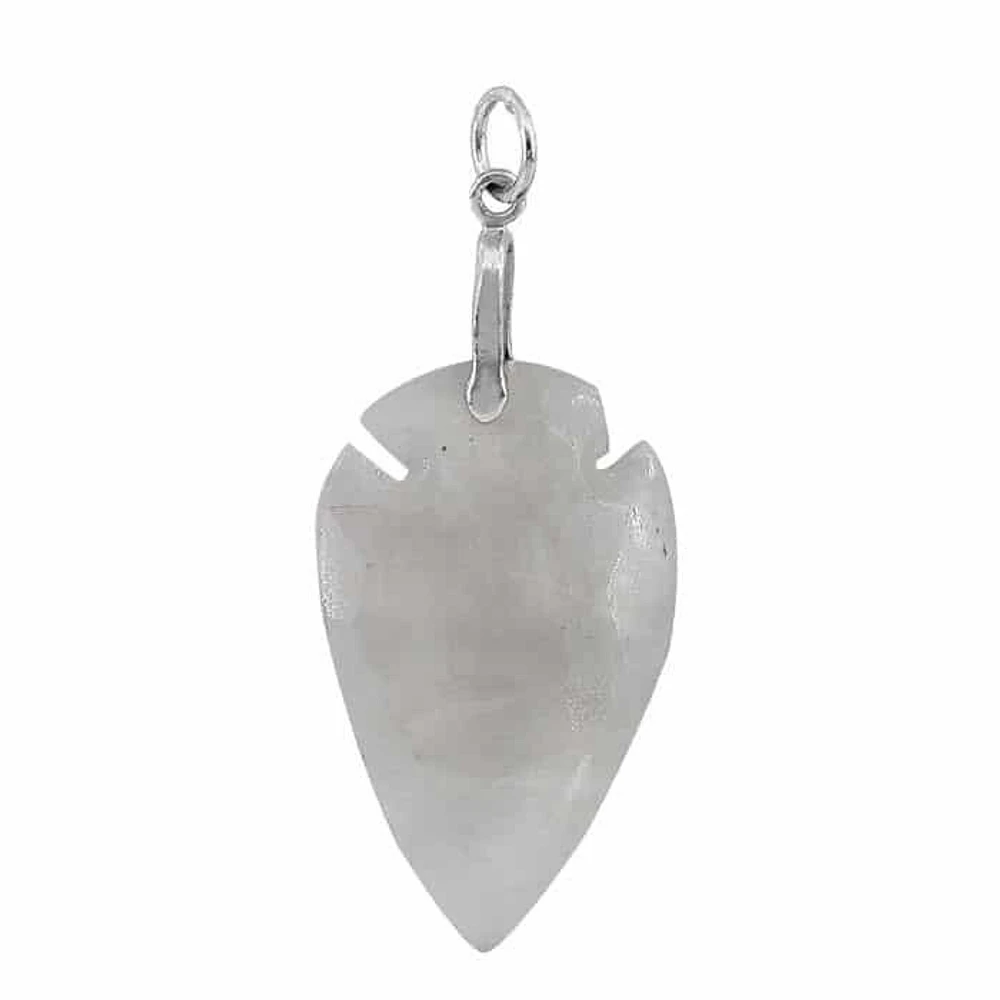 Sterling Silver With Rhodium, 20X34mm Arrow Head Pendant