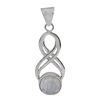 Sterling Silver, Infinity Pendant With 10mm Moonstone