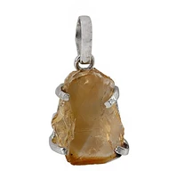 Sterling Silver, 11X16mm Rough Citrine Pendant