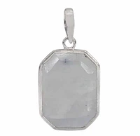 Sterling Silver With Rhodium, 28X21mm Moonstone Pendant