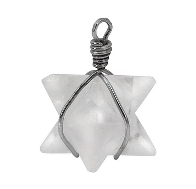 Sterling Silver With Rhodium, 16X19mm Crystal Pendant