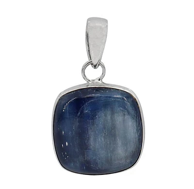 Sterling Silver, Square Kyanite Pendant, 18X18mm, 6mm Thickness