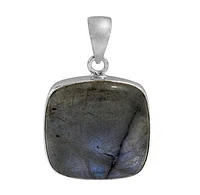 Sterling Silver With Rhodium Plated Stone Pendant