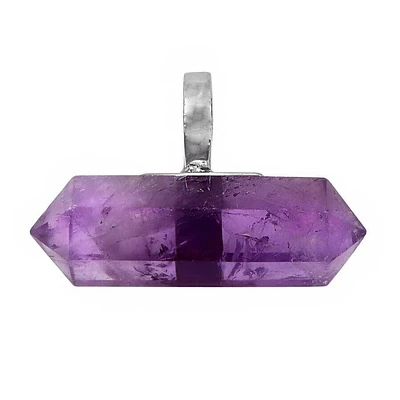 Sterling Silver 30X10mm Amethyst Pendant