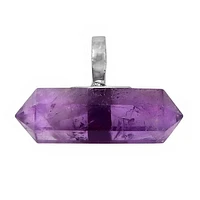 Sterling Silver 30X10mm Amethyst Pendant