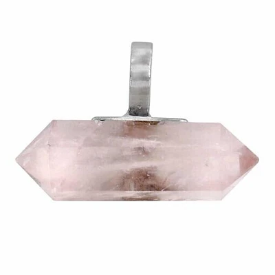 Sterling Silver 30X10mm Rose Quartz Pendant