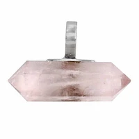 Sterling Silver 30X10mm Rose Quartz Pendant