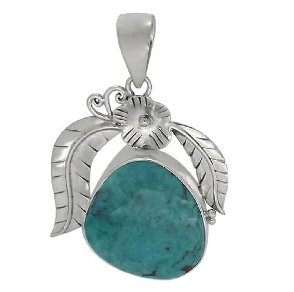 Sterling Silver, Smooth Form Shape Stone Pendant. Colour And Size May Vary. Approx Stone Size: 25mm L X 23mm W