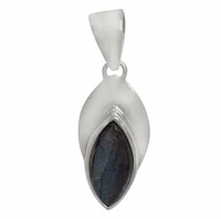 Sterling Silver, Smooth Eye Shape Stone Pendant. Approx Stone Size: 20mm L X 10mm W