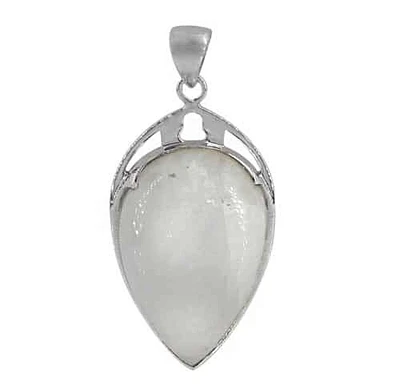 Sterling Silver With Rhodium Stone Pendant, 20X29mm(Stone). Colour And Size May Vary