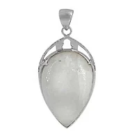 Sterling Silver With Rhodium Stone Pendant, 20X29mm(Stone). Colour And Size May Vary