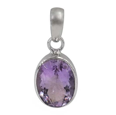 Sterling Silver With Rhodium Plated Stone Pendant, 13X18mm(Stone). Colour And Size May Vary