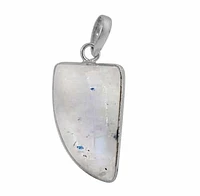 Sterling Silver With Rhodium Plated Stone Pendant