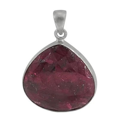 Sterling Silver With Rhodium Stone Pendant