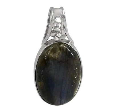 Sterling Silver With Rhodium Stone Pendant, 30X21mm(Stone). Colour And Size May Vary