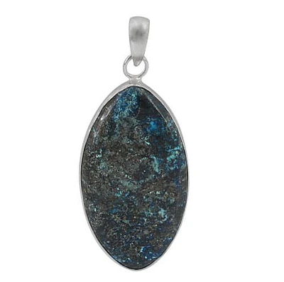 Sterling Silver With Rhodium Stone Pendant, 43X28mm(Stone)