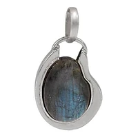 Sterling Silver With Rhodium Plated Stone Pendant, 15X22mm(Stone). Colour And Size May Vary