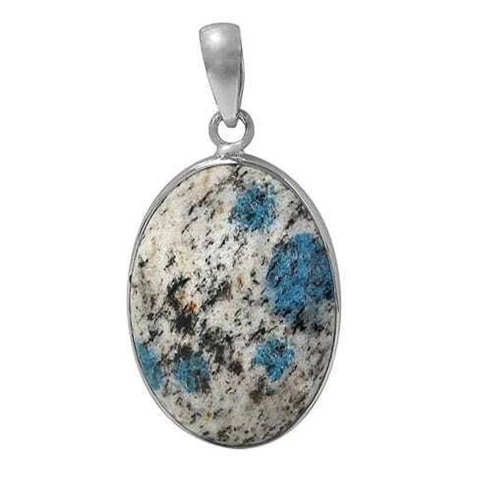 Sterling Silver With Rhodium Plated, Oval Stone Pendant, 26X40mm(Stone). Colour And Size May Vary