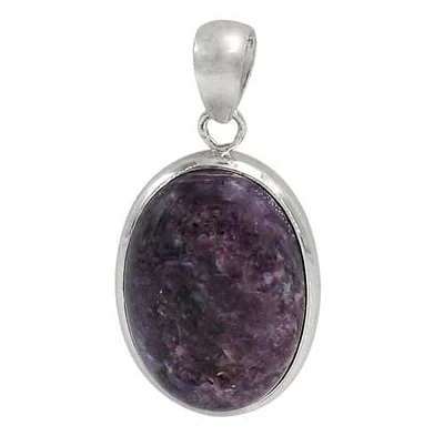 Sterling Silver Oval Shape Stone Pendant, 18X24mm(Stone). Colour And Size May Vary