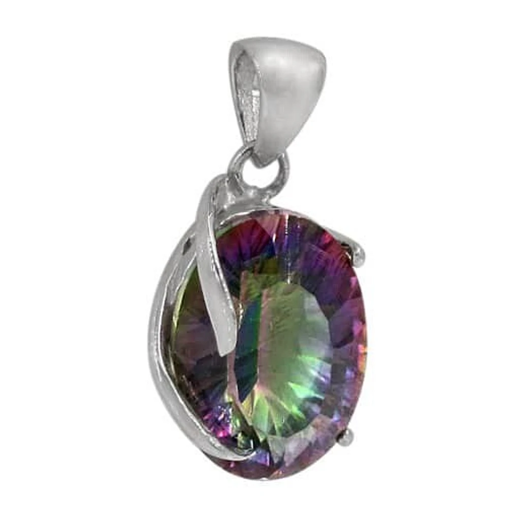 Sterling Silver With Rhodium Plated Stone Pendant, 13X18mm(Stone). Colour And Size May Vary