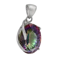 Sterling Silver With Rhodium Plated Stone Pendant, 13X18mm(Stone). Colour And Size May Vary