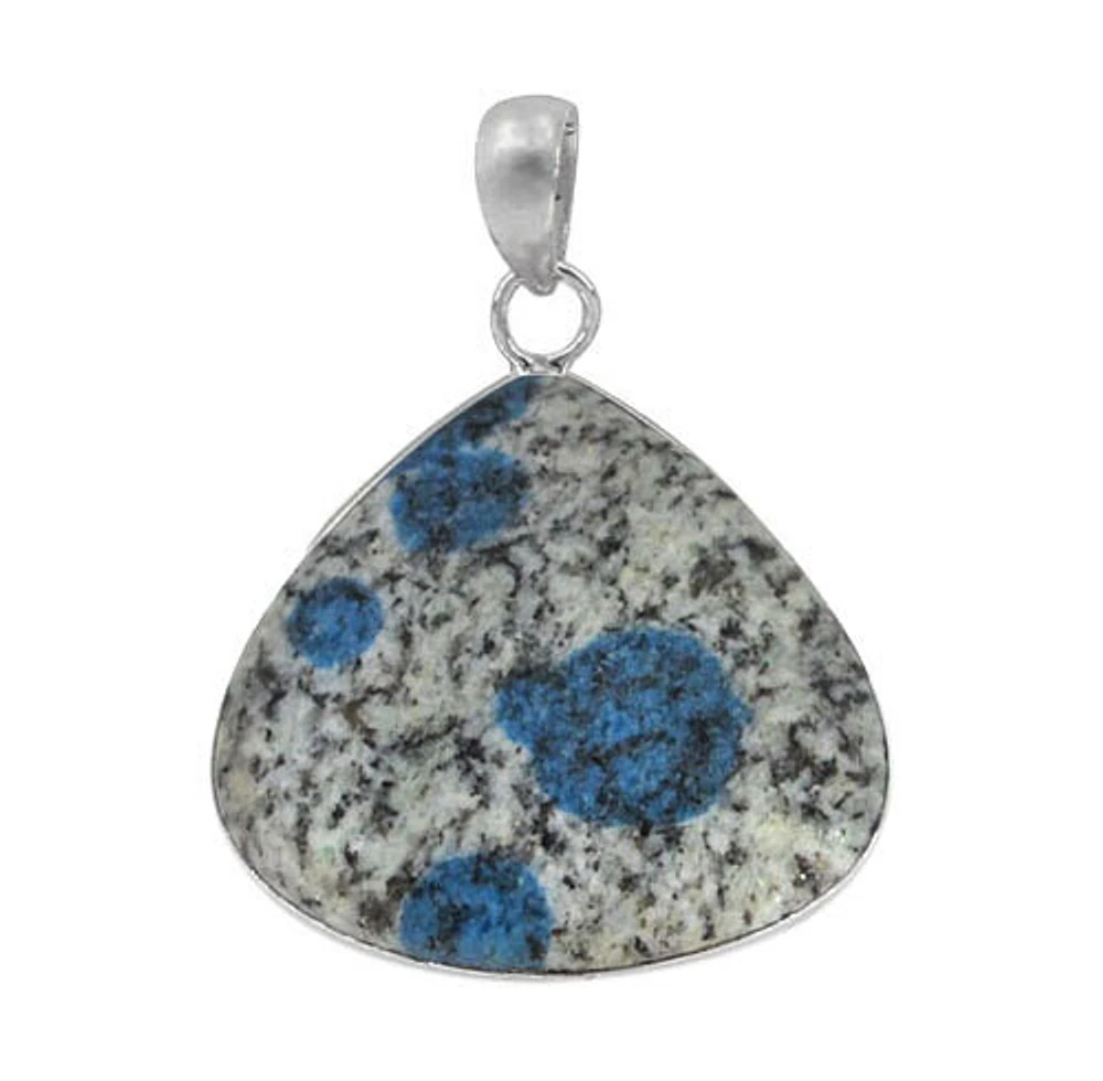 Sterling Silver With Rhodium Stone Pendant