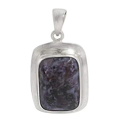 Sterling Silver Rectangular Shape Stone Pendant, 12X17mm(Stone). Colour And Size May Vary