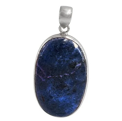 Sterling Silver With Rhodium Plated Stone Pendant, 24X40mm(Stone). Colour And Size May Vary