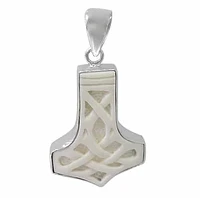 Sterling Silver Thor’S Hammer Pendant, 33X26mm (Bone)