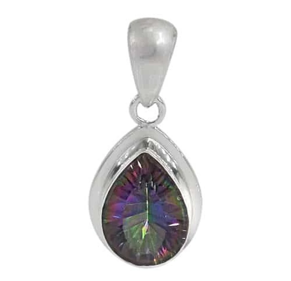 Sterling Silver Teardrop Shape Stone Pendant