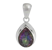 Sterling Silver Teardrop Shape Stone Pendant