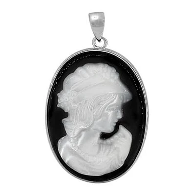 Sterling Silver Cameo Pendant, 32X23mm Frame