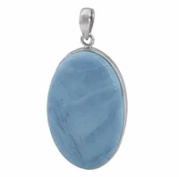 Sterling Silver With Rhodium Stone Pendant, 41X26mm(Stone). Colour And Size May Vary