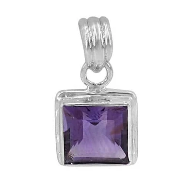 Sterling Silver With Rhodium Stone Pendant