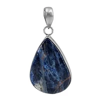 Sterling Silver With Rhodium Stone Pendant