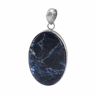 Sterling Silver With Rhodium Stone Pendant