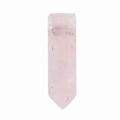 Single Point, 11X39mm Rose Quartz Pendant With 2mm Hole