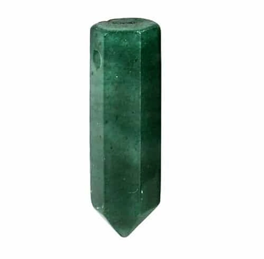 Single Point, 11X39mm Green Aventurine Pendant With 2mm Hole