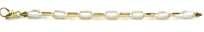 10K Chain Link Yellow & White Gold Bracelet