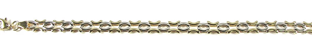 10K Fancy Multi Link Yellow & White Gold Bracelet
